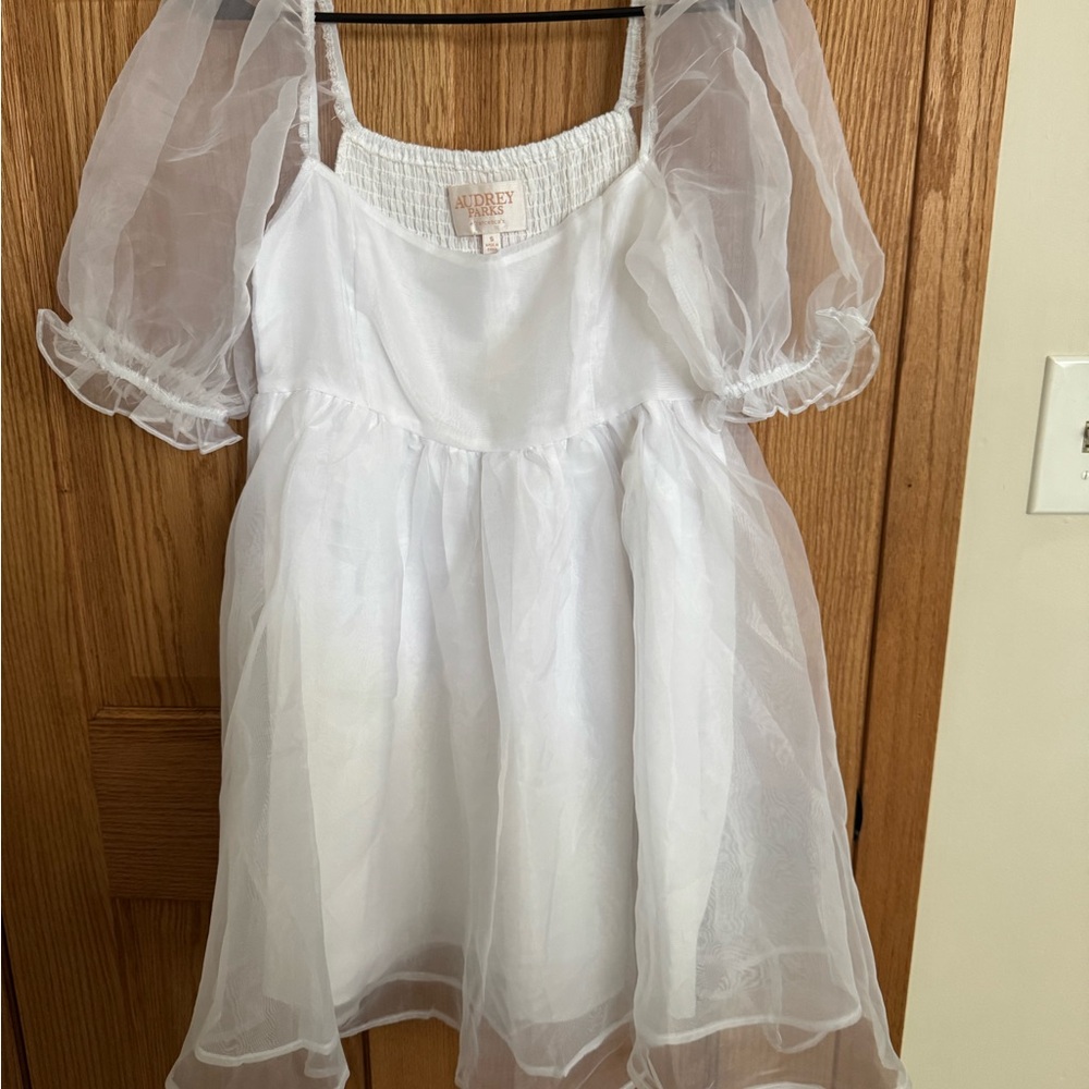 Francesca's Collections Sheer White Dress